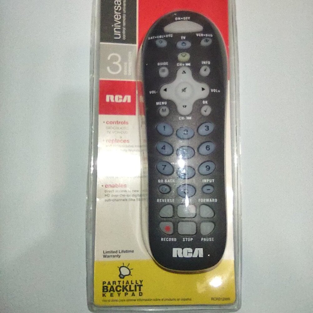 RCA 3 Device Remote Control RCR312WR
